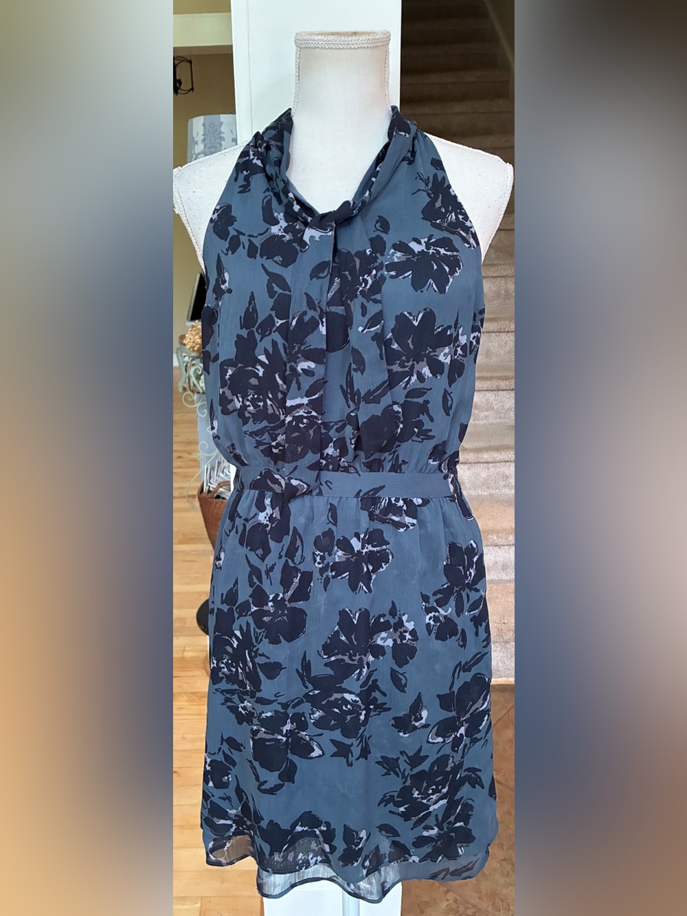 Banana Republic Gray Floral Halter Dress - NWT